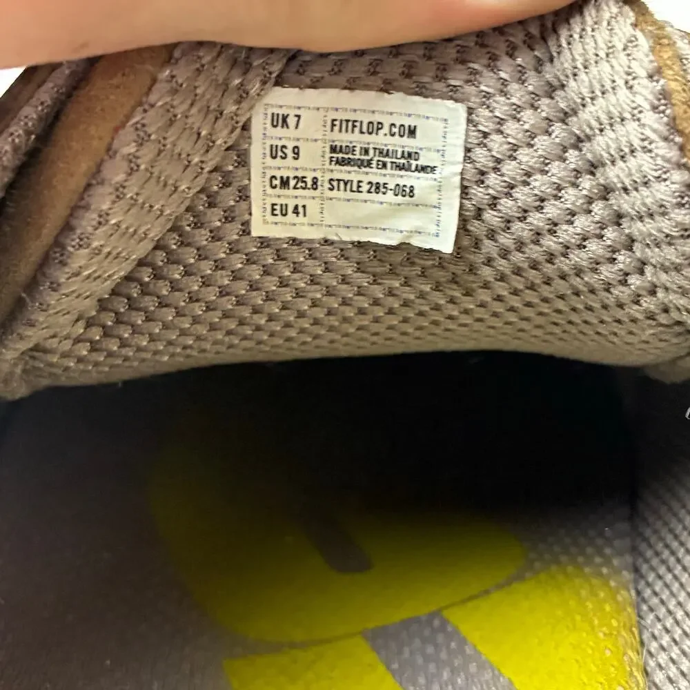FitFlop Super T Suede All Day Comfort Sneaker Shoes Mink Taupe Women's Size 9